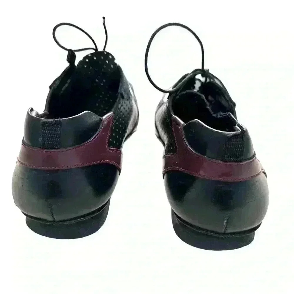 Prada Perforated Leather Bowling  Shoes Vintage 2000 - Picture 4 of 7